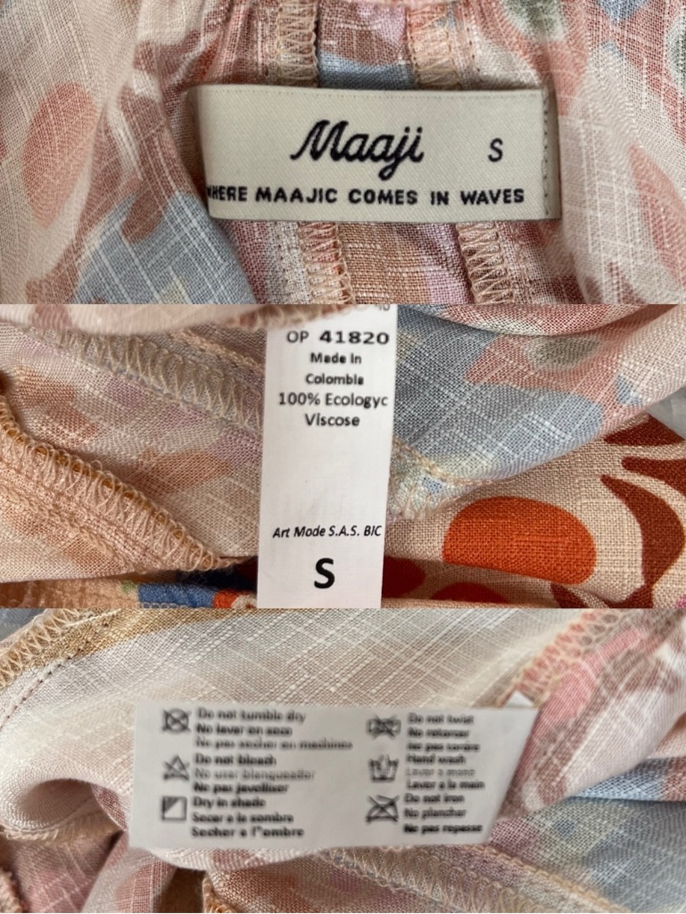 Maaji Pink Orange Blue Floral Maxi Dress - Picture 15 of 16